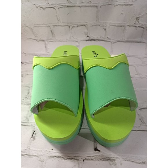 BITIS Super cool lightweight LIME green platform sandals NEW‎ - Picture 3 of 6